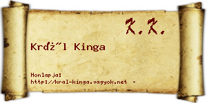 Král Kinga névjegykártya